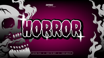 Horror Text Effect with Glossy and Vector Illustration