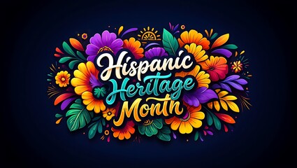 Vibrant Floral Celebration Hispanic Heritage Month Design