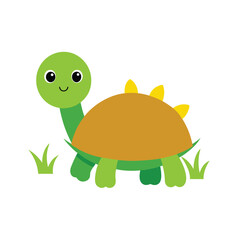 Obraz premium cartoon doodle of turtle with grassy shell