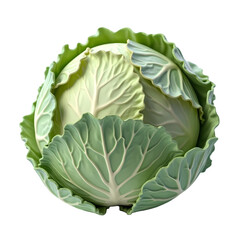 Fototapeta premium Isolated image of a fresh green cabbage isolated on white background