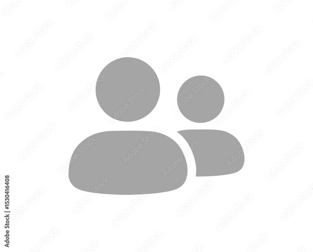 Poster minimalistic illustration of two people icon for social networking and teamwork