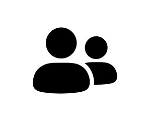 People Icon Showing Two Abstract Silhouetted Figures for Social Engagement