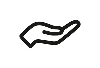 Hand Offering or Receiving Something Icon Symbol Isolated on White