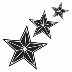 black and white stars