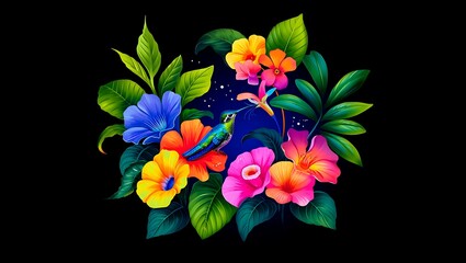Vibrant Paper Flower Frame A Colorful Floral Design for Spring
