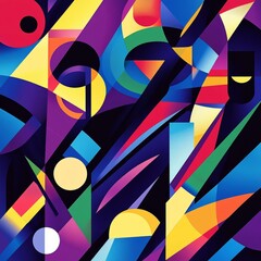 Stem background art abstract in illustration space geometry. Background consists of fractal multicolor texture and is suitable for use in projects on imagination, creativity and design. 