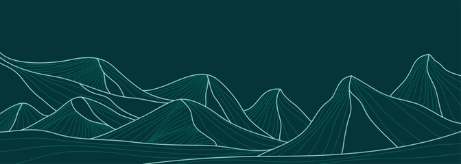 Mountains line arts illustration. Hand drawn style. Abstract mountain contemporary aesthetic backgrounds landscapes. use for print art, poster, cover, banner, template