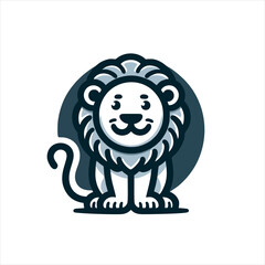 Cool Lion Logo, Simplified for Branding, Animal Vector Illustration