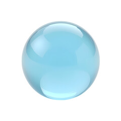 A light blue translucent sphere on a solid isolated on white background