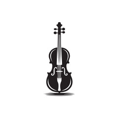 Fototapeta premium Simple Cello Vector - Cello Silhouette Drawing - Music Instrument Illustration.