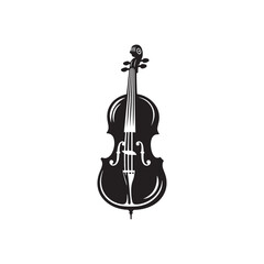 Fototapeta premium Traditional Cello Silhouette - Vector Cello Graphic - Orchestral Instrument Art.