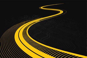 Black Abstract Background with Yellow Line – Smooth Vector Design, Luxury Modern Tech Style, Elegant Contrast for Banner, Presentation, Poster, Website, or Corporate Template

