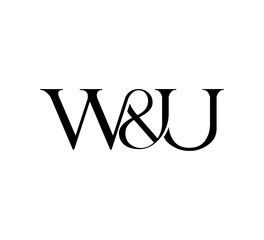 Initial Letter Logo. Ampersand Symbol. Logotype design. Simple Luxury Black Flat Vector WU