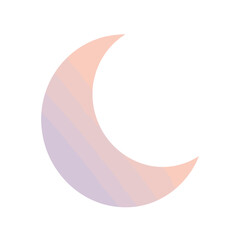 Curved shape with light color stripes, against white