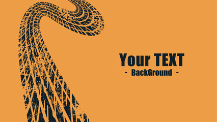 タイヤ痕とグランジデザインの背景テンプレート  © Pens'K