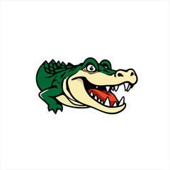 Aggressive Alligator Logo, Vector Illustration Art