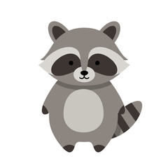 Cartoon-style raccoon face and torso illustration on a white background