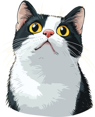 Vector Portrait of Surprised Kitty.