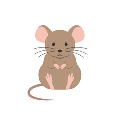 Flat illustration of a brown mouse against white background