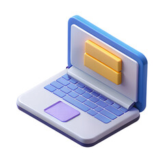 Isometric 3d render of a modern laptop