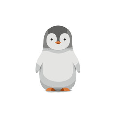 Isolated digital illustration of a stylized penguin with a white background