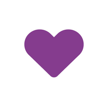 Simple violet heart shape on a white background, pointing upward, minimal graphic design