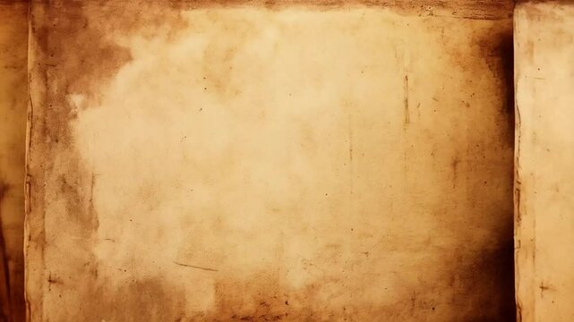 A light brown parchment paper background with subtle texture and darkened edges for an aged look background texture video
