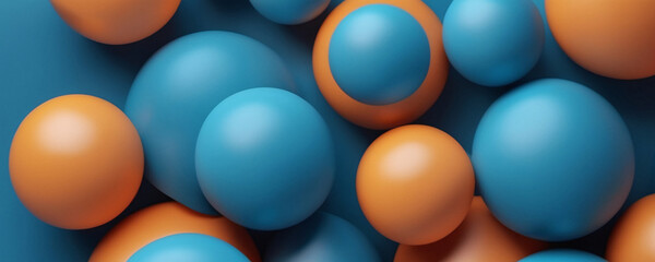 Abstract Blue and Orange Spheres