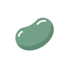 Simple green bean with highlights on a white background