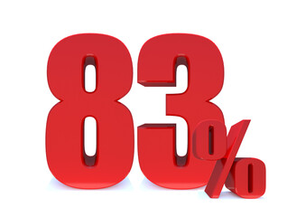 83 Percent off 3d Sign on White Background, Special Offer 83% Discount Tag, Sale Up to 83 Percent Off,big offer, Sale, Special Offer Label, Sticker, Tag, Banner, Advertising, offer ... See More 