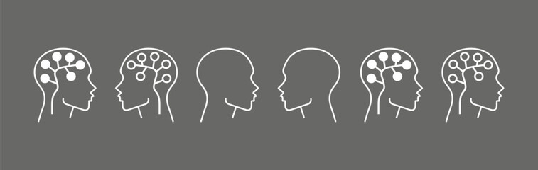 Human brain icon in line style.  human brain vector illustration