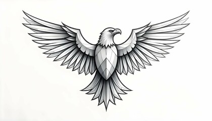 Obraz premium minimalistic eagle tattoo design in a geometric line art style