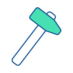 Hammer icon. Construction tool. Color vector instrument illustration
