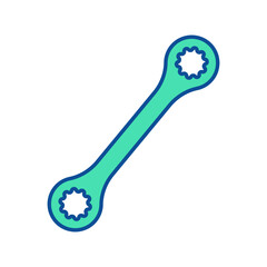 Spanner. Wrench icon. Construction tool. Color vector illustration