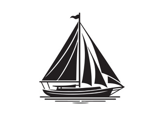 Obraz premium A Sailboat Silhouette Vector
