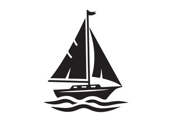 A Sailboat Silhouette Vector