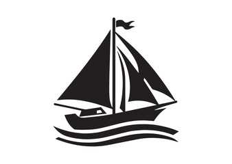 A Sailboat Silhouette Vector