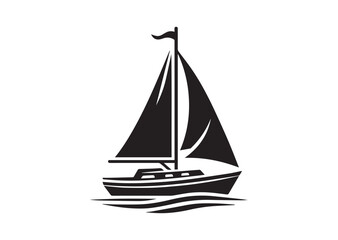 A Sailboat Silhouette Vector