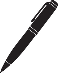 Writing Pen Black Silhouette | Flat Vector Illustration