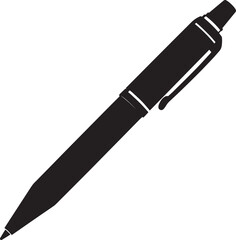 Writing Pen Black Silhouette | Flat Vector Illustration