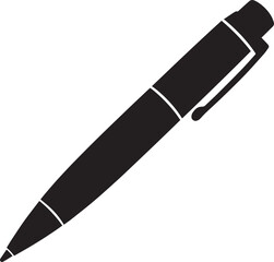 Writing Pen Black Silhouette | Flat Vector Illustration