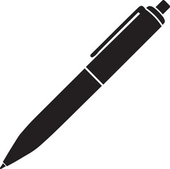 Writing Pen Black Silhouette | Flat Vector Illustration
