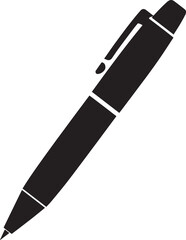 Writing Pen Black Silhouette | Flat Vector Illustration