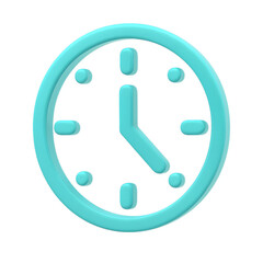 3d clock icon on transparent