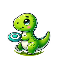 Fototapeta premium Joyful child with a funny teddy bear and a clown doll, Baby Dinosaur celebrating a birthday or Christmas holiday with love and happiness, isolated as a vector illustration