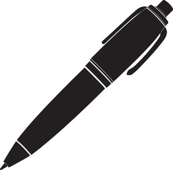 Writing Pen Black Silhouette | Flat Vector Illustration