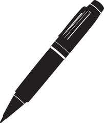 Writing Pen Black Silhouette | Flat Vector Illustration