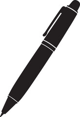 Writing Pen Black Silhouette | Flat Vector Illustration