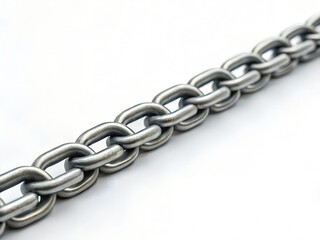 Obraz premium horizontal straight chain isolated on white background