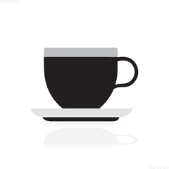 Coffee cup and tea mug on white background isolated.